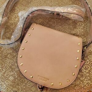 VICTORIA'S SECRET Dusty Rose Crossbody with gold studs NWT